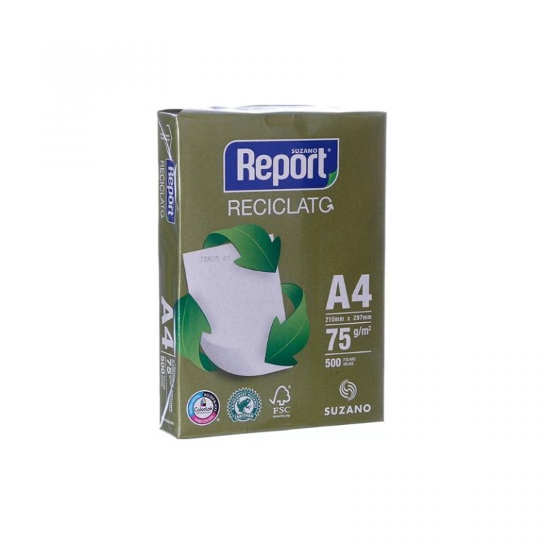 Papel Sulfite Report Reciclato A4 210 X 297 75g Caixa C2500 Fls • Carbopel 7642